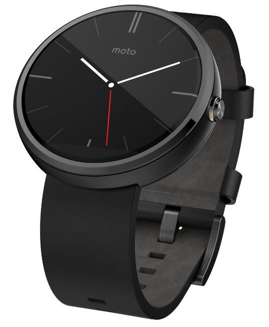 摩托罗拉Moto 360 -黑色皮质智能手表