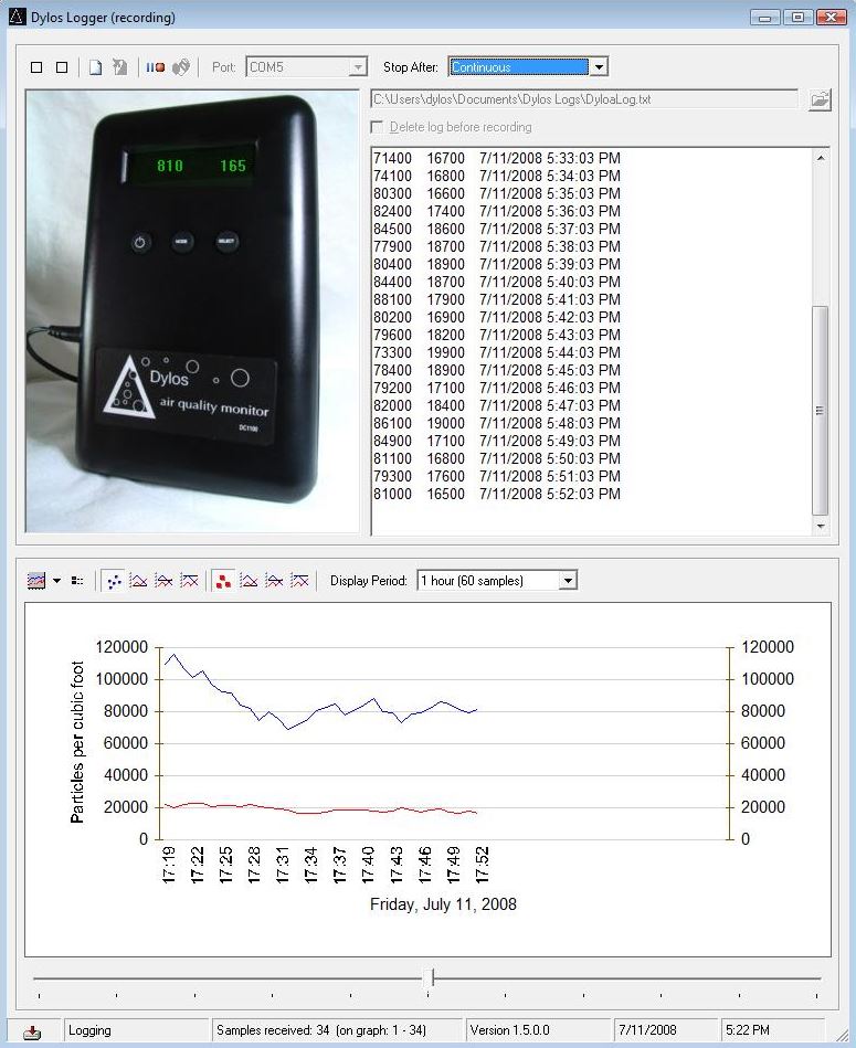 Dylos DC1100 Pro Air Quality Monitor