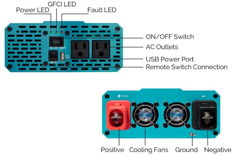 Renogy 1000W 12V纯正弦波逆变器