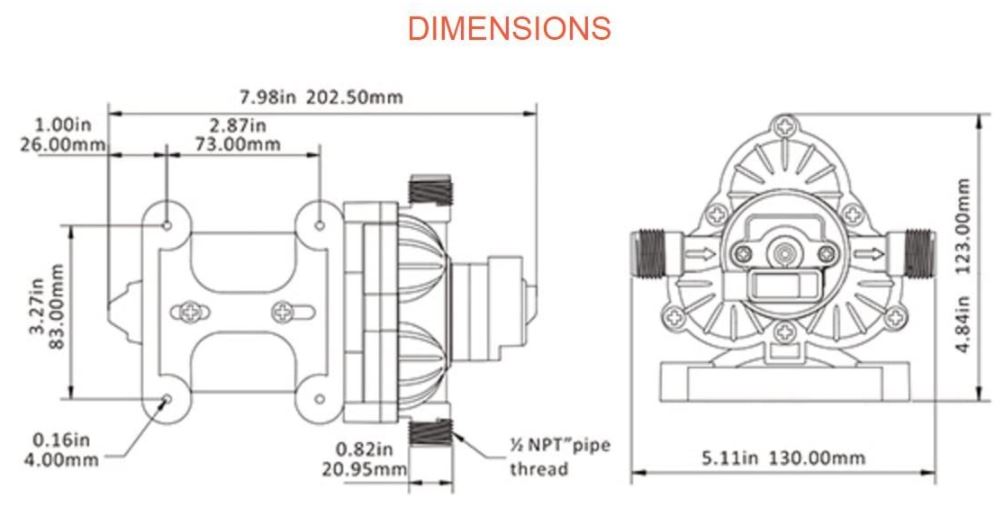 Seaflo Water Diaphragm Self Priming Pump