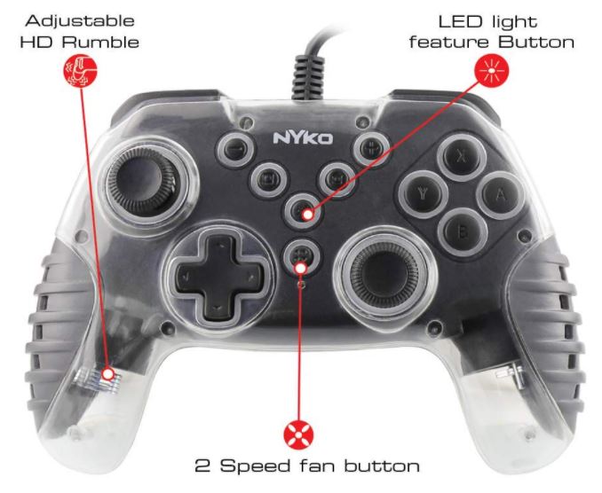 Nyko Air Glow LED Fan-Cooled Wired Controller